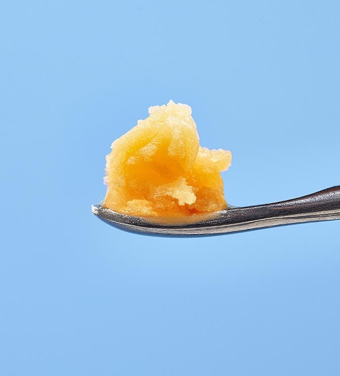 Cannabis concentrate on a spoon